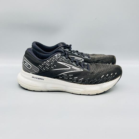 Brooks Shoes Men 9 Black Mesh Glycerin 20 Road Running Athletic Sneakers Comfort